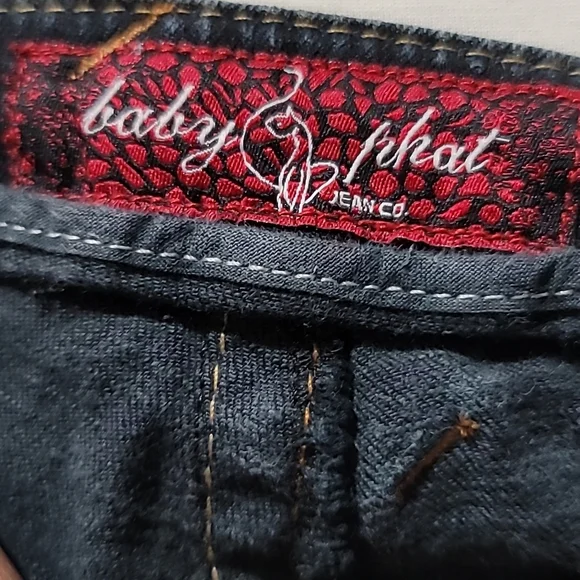 COPY - BABY PHAT BOOTCUT VINTAGE 90's HIP HOP Y2K DARK WASH DENIM BLUE JEANS JU… - Picture 10 of 16
